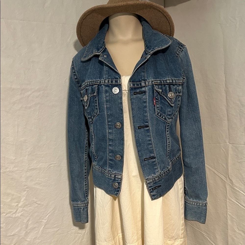 LEVI VINTAGE TYPE 1 BLUE DENIM ICONIC JACKET WOMENS SIZE S